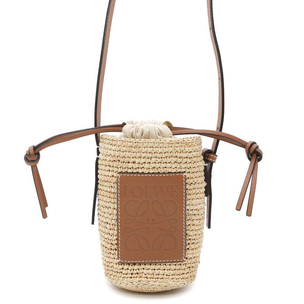 Loewe Shoulder Bag Cylinder Pocket Raffia